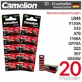 Produktbild: Camelion LR44 AG13 SR44W GP76A Knopfzellen Batterien Butoncell  MHD bis 10.2029