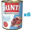 Produktbild: 6x400 g RINTI Kennerfleisch Geflügelherzen Nassfutter getreidefrei alle Rassen