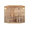 Produktbild: Home Deluxe - Traditionelle Sauna - Skyline XL Big - 200 x 200 x 210 cm - für 2-6 Personen, Hemlocktanne, inkl. Saunaofen, Saunazubehör I Dampfsauna Aufgusssauna Finnische Sauna Bio Sauna