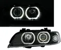 Produktbild: Angel Eyes Scheinwerfer Set für 5er BMW E39 1995-2000 V2 LED Ringe Schwarz H7