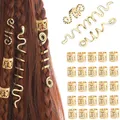 Produktbild: 28 Stück Dreadlocks SchmuckVerstellbar Metall Cuffs Haarspiralen ClipsDreadlo...