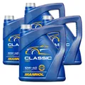 Produktbild: 4x4 Liter MANNOL Classic 10W-40 Motoröl API SN/CH-4 ACEA A3/B4 JASO MA2