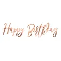 Produktbild: PartyDeco Geburtstag Banner Happy Birthday Banner Rosegold Geburtstagsgirlande für Geburtstag Dekoration zum Aufhängen
