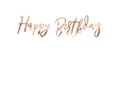Produktbild: partydeco Wimpelkette, Happy Birthday Schriftzug Girlande 16x62cm rosegold metallic