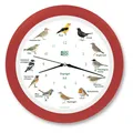 Produktbild: KOOKOO Wanduhr Singvögel Funk Erdbeer Rot DESV1001RCER NEU in OVP