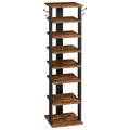 Produktbild: 8-lagiges Schuhregal schmales Schuhablage Schuhschrank mit 2 Haken Ablagegest...