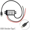 Produktbild: revolt DC/DC-Spannungswandler für 12/24 zu 5 V, 3 A, IP67, USB-Stecker Typ C
