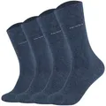 Produktbild: Camano Unisex Socken - Soft Socks, einfarbig, 4er Pack Blau 47-49