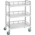 Produktbild: Labor-rollwagen, Rollwagen Aus Edelstahl Mit 3 Ablagen, Labor-servierwagen Mit Lenkrollen, Servierwagen Dentalwagen Für Klinik, Labor, Krankenhaus, Salon, 670 X 395 X 867 Mm - Vevor