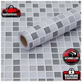 Produktbild: Fliesenaufkleber Mosaik Grau Weiß 30 × 300 cm selbstklebend Dekoration