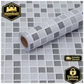 Produktbild: Fantasnight Fliesenaufkleber Mosaik Grau Weiß 30 × 300 cm