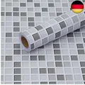 Produktbild: Fantasnight Fliesenaufkleber Mosaik Grau Weiß Fliesensticker 30 × 300 cm F