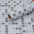 Produktbild: Fantasnight Fliesenaufkleber Mosaik Grau Weiß Fliesensticker 30 × 300 cm F