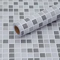 Produktbild: Fantasnight Fliesenaufkleber Mosaik Grau Weiß Fliesensticker 30 × 300 cm F
