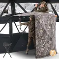 Produktbild: VEVOR Jagdzelt Jagdversteck für 2–3 Personen, Tarnzelt mit dreibeinigem Stuhl & Tragetasche, Robustes Tarnzelt mit geräuschloser Reißverschlusstür & Fenster, Jagdunterstand für Schafe, Hirsche