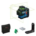 Produktbild: Bosch Professional Linienlaser GLL 80-33 G (Halterung LB 10, grüner Laser, Arbeitsbereich: bis 30m, Dual Power Source, 4x1.5V LR6 Batterien, Schutztasche)