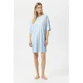 Produktbild: Mey Nachthemd Mey female Bigshirt kurzarm Serie Simple Stripes (1-tlg) Basic Nachthemd, Gestreift, Interlock, Baumwolle blau XXL (46)