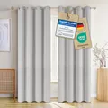 Produktbild: Blumtal 2er-Set Gardinen Verdunklungsvorhänge Blickdicht - Elegante Wärmeisolierende Vorhänge mit Ösen, Thermovorhang für alle Fenster und Jahreszeiten, 175 x 140 cm, Moonlight Grey - Grau