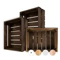 Produktbild: Creative Deco Holzkiste Wenge | Kiste Holz | 40 x 30 x 15 cm | Geschliffen | Obstkiste Deko Weinkisten Apfelkiste | Perfekt als Holzbox Geschenkbox Spielzeugkiste Aufbewahrungskiste Osterdeko