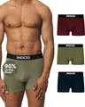 Produktbild: Snocks Premium Boxershorts Herren aus weichem Lenzing Modal (3er Pack) - Ultraleichte atmungsaktive Boxershorts. Unterwäsche Männer ohne Kratzenden Etiketten - Gr.XL - Farbe Mix(Schwarz/Rot/Olivine)