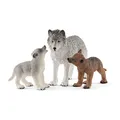 Produktbild: SCHLEICH 42472 Wolfsmutter mit Welpen, für Kinder ab 3+ Jahren, WILD Life - Spielfigur