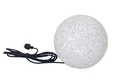 Produktbild: Trango 1er Set 250GB IP65 Gartenkugel inkl. 1x 4 Watt E27 LED Leuchtmittel in Granitstein-Optik *NATURE* Kugelleuchte mit 25cm Durchmesser & ca. 5 Meter IP44 Kabel Gartenleuchte, Leuchtkugel