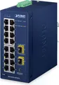 Produktbild: PLANET IP30 Industrial L2/L4 16-Port Managed L2/L4 Gigabit Ethernet (10/100/1000) Blau (IGS-4215-16T2S-U)