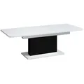 Produktbild: designimpex Couchtisch, Weiß Hochglanz, Schwarz, Holzwerkstoff, Rechteckig, 126x57x70 cm, Wohnzimmer, Wohnzimmertische, Couchtische