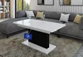 Produktbild: DC-1 Couchtisch ausziehbar höhenverstellbar 126/168cm Weiß Hochglanz / Schwarz matt modern vielseitig Wohnzimmertisch Esstisch Beistelltisch Sofatisch platzsparend hochwertig Wohnzimmer coffee table