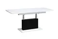 Produktbild: designimpex Couchtisch DC-1 Weiß Hochglanz-Schwarz matt stufenlos höhenverstellbar ausziehbar, Funktionstisch, Wohnzimmertisch, Tisch, Esstisch, Sofatisch