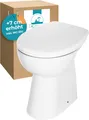 Produktbild: Stand-WC Erhöht +7cm Weiß Spülrandlos Set WC-Sitz Absenkautomatik Abnehmbar