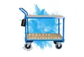 Produktbild: PROREGAL® Tischwagen Transportwagen Handwagen Materialwagen Pro mit 2 Etagen Lichtblau, HxBxT 95x50x97cm Traglast 400kg 2 Lenk- & Bockrollen Robuste Qualität