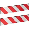 Produktbild: Relaxdays - Garagen Wandschutz 2er Set, 50x10 cm, selbstklebend, Für Ecken, Garagentürschutz reflektierend, eva, rot-weiß