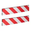 Produktbild: Relaxdays Garagen Wandschutz 2er Set, 50x10 cm, selbstklebend, Für Ecken, Garagentürschutz reflektierend, EVA, rot-weiß
