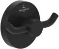 Produktbild: Villeroy & Boch Elements - Tender Doppel-Handtuchhaken, Handtuchhalter für Wandmontage, Wandhaken aus Zink, Zubehör Bad, Badhaken rund, 76 x 32 x 54 mm, Matt Black