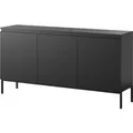 Produktbild: Selsey Sideboard Bemmi 150 cm Schwarz mit schwarzen Beinen