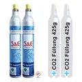 Produktbild: 2 x CO2 Zylinder Kohlensäure 425g Flasche inkl. Füllung bis zu je 60 L f. Soda-Stream Wasser-Maxx