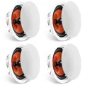 Produktbild: VEVOR 4er-Set ca. 20 cm Deckenlautsprecher, 100 W, Decken- und Wandeinbaulautsprechersystem mit 8 Ω Impedanz 89 dB Empfindlichkeit, für Zuhause, Küche, Wohnzimmer, Schlafzimmer oder überdachte Verande