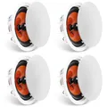 Produktbild: VEVOR 4er-Set ca. 20 cm Deckenlautsprecher, 100 W, Decken- und Wandeinbaulautsprechersystem mit 8 Ω Impedanz 89 dB Empfindlichkeit, für Zuhause, Küche, Wohnzimmer, Schlafzimmer oder überdachte Verande