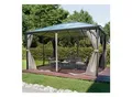 Produktbild: GARMIO® Pavillon 3x4m Garten Überdachung mit Polycarbonat - Dach & Moskitonetz, Seitenteile wasserdicht in anthrazit, mit Metallgestell & Aluminiumrahmen, für Outdoor
