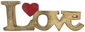 Produktbild: EXNER Deko-Schriftzug Wort Love mit Herz, Mangoholz Natur/rot, Buchstaben aus Holz, Deko-Figur, 30x11,5x2,5cm Liebe