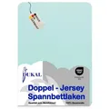 Produktbild: DUKAL Spannbettlaken Kinderspannbettlaken, 32 verschiedene Farben, 100% Baumwolle, Doppel-Jersey, Gummizug: rundum, (1 Stück), 80x160 cm, aus hochwertigem Doppel-Jersey, Made in Germany 80 cm x 160 cm