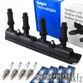 Produktbild: DELPHI Zündspule Zündmodul 4x BOSCH Zündkerze für OPEL Astra J Corsa D Insignia