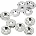 Produktbild: Vasalat Magnet Rund, Scheibenmagnet Mit Metallscheibe Mit Senkbohrung, Rundmagnet Ø 15mm, Neodym Vernickelt 12-teilig