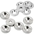 Produktbild: vasalat Magnet rund, Scheibenmagnet mit Metallscheibe mit Senkbohrung, Rundmagnet ø 15mm, Neodym vernickelt 12-teilig