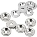 Produktbild: vasalat Magnet rund mit Bohrung, Scheibenmagnet mit Metallscheibe 15mm 12-teilig