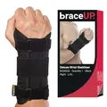 Produktbild: BraceUP Handgelenkstütze mit Metall Linke und Rechte Hand - Handgelenkbandage, Handgelenk Bandagen, für SehnenscheidenEntzündung (L/XL, Rechte Hand)