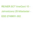 Produktbild: REINER SCT timeCard 10 - Jahreslizenz 25 Mitarbeiter - ESD 2749651-302