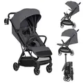 Produktbild: Lionelo Buggy Bess bis 22 kg von 6 Monaten bis 4 Jahren 360°-PU-Schwenkräder, Einhand-Klappfunktion, Rückenlehnenverstellung, wasserdichtes Verdeck, leicht, nur 7,5 kg, großer Korb