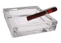 Produktbild: Glas Zigarren Aschenbecher 14,5x14,5cm inkl. Lifestyle-Ambiente Tastingbogen neues Modell mit 4 Ablagen